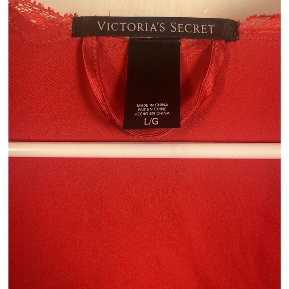 Victoria’s Secret Intimate Sexy Red Lingerie Robe Lacy Nighty Nightgown Sz Large - Picture 7 of 9